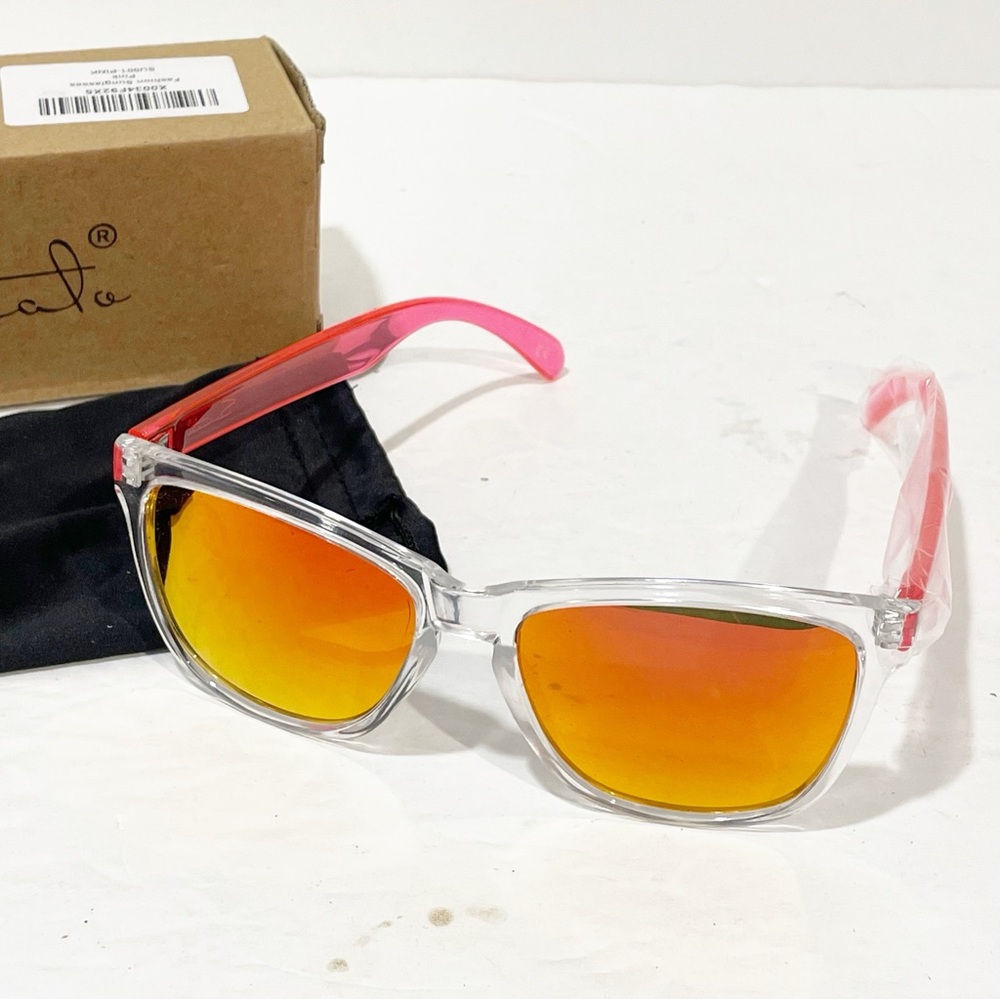 Sumato Clear Pink Plastic Fashion Sunglasses NEW in Box Pouch‎